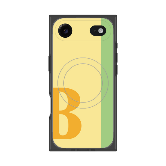 プレミアムスクエアケース with MagSafe［ オリジナル - initial color line - B yellow ］