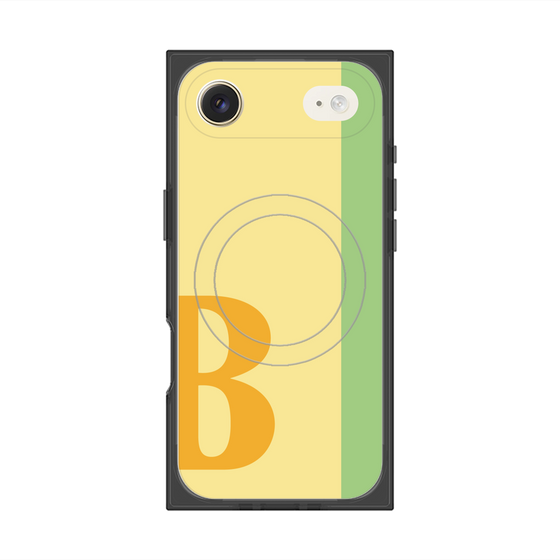 プレミアムスクエアケース with MagSafe［ オリジナル - initial color line - B yellow ］