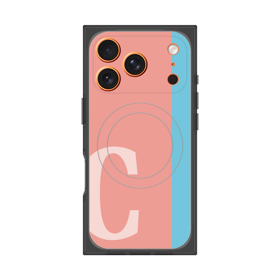 プレミアムスクエアケース with MagSafe［ オリジナル - initial color line - C pink ］