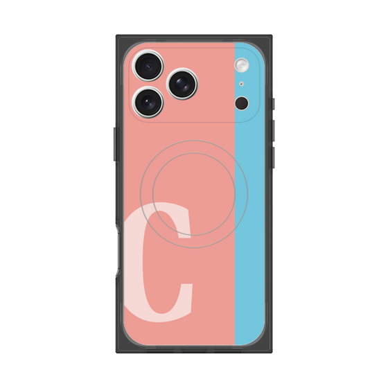 プレミアムスクエアケース with MagSafe［ オリジナル - initial color line - C pink ］