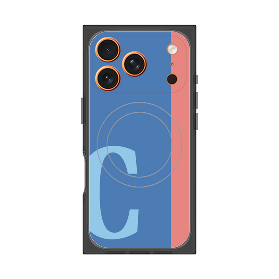 プレミアムスクエアケース with MagSafe［ オリジナル - initial color line - C blue ］