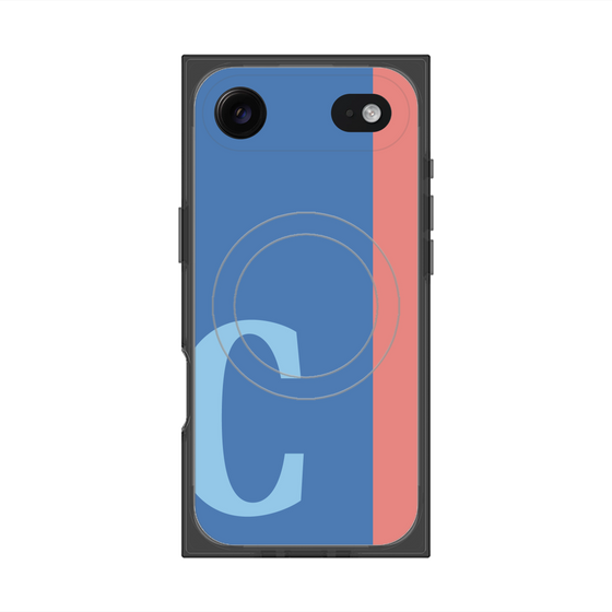 プレミアムスクエアケース with MagSafe［ オリジナル - initial color line - C blue ］