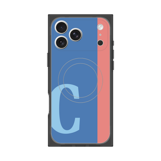プレミアムスクエアケース with MagSafe［ オリジナル - initial color line - C blue ］