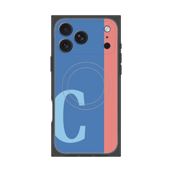 プレミアムスクエアケース with MagSafe［ オリジナル - initial color line - C blue ］