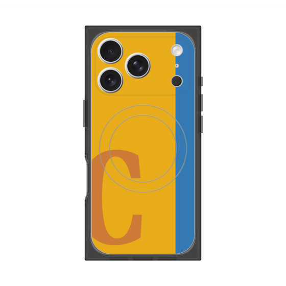 プレミアムスクエアケース with MagSafe［ オリジナル - initial color line - C orange ］