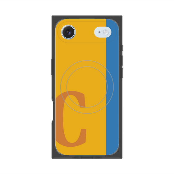 プレミアムスクエアケース with MagSafe［ オリジナル - initial color line - C orange ］