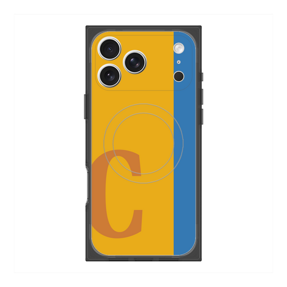 プレミアムスクエアケース with MagSafe［ オリジナル - initial color line - C orange ］