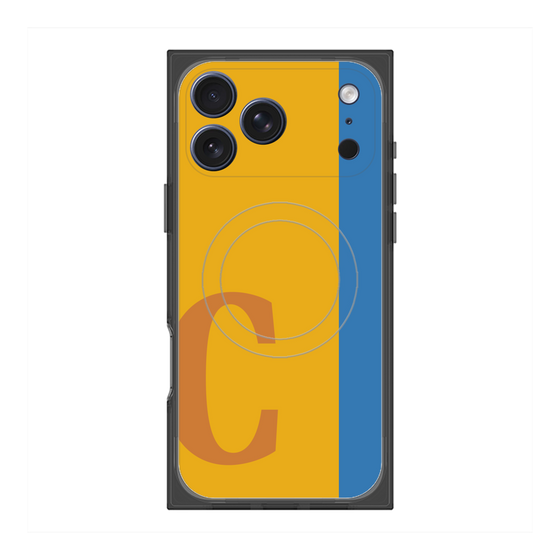 プレミアムスクエアケース with MagSafe［ オリジナル - initial color line - C orange ］