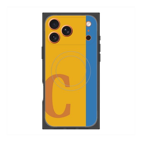 プレミアムスクエアケース with MagSafe［ オリジナル - initial color line - C orange ］