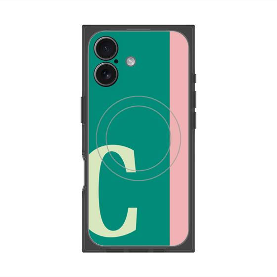 プレミアムスクエアケース with MagSafe［ オリジナル - initial color line - C green ］
