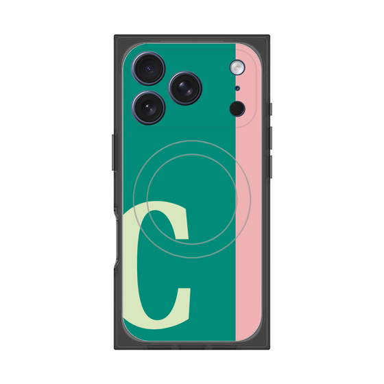 プレミアムスクエアケース with MagSafe［ オリジナル - initial color line - C green ］