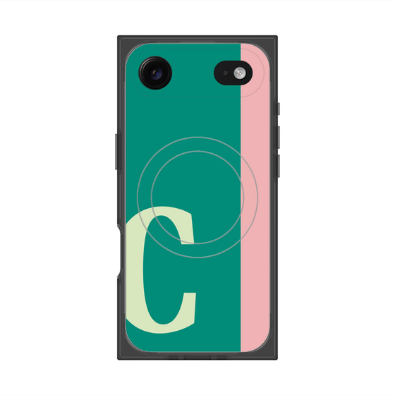 プレミアムスクエアケース with MagSafe［ オリジナル - initial color line - C green ］