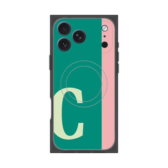 プレミアムスクエアケース with MagSafe［ オリジナル - initial color line - C green ］