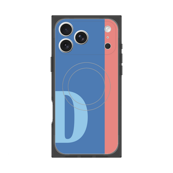 プレミアムスクエアケース with MagSafe［ オリジナル - initial color line - D blue ］