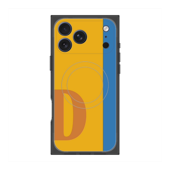 プレミアムスクエアケース with MagSafe［ オリジナル - initial color line - D orange ］
