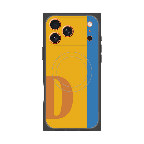 プレミアムスクエアケース with MagSafe［ オリジナル - initial color line - D orange ］