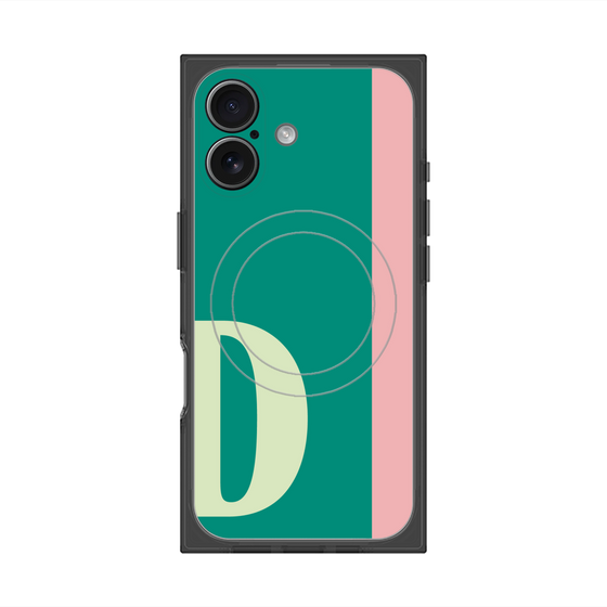プレミアムスクエアケース with MagSafe［ オリジナル - initial color line - D green ］