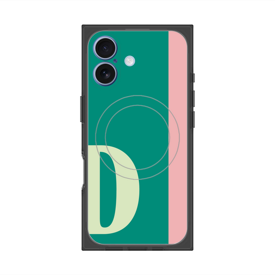プレミアムスクエアケース with MagSafe［ オリジナル - initial color line - D green ］