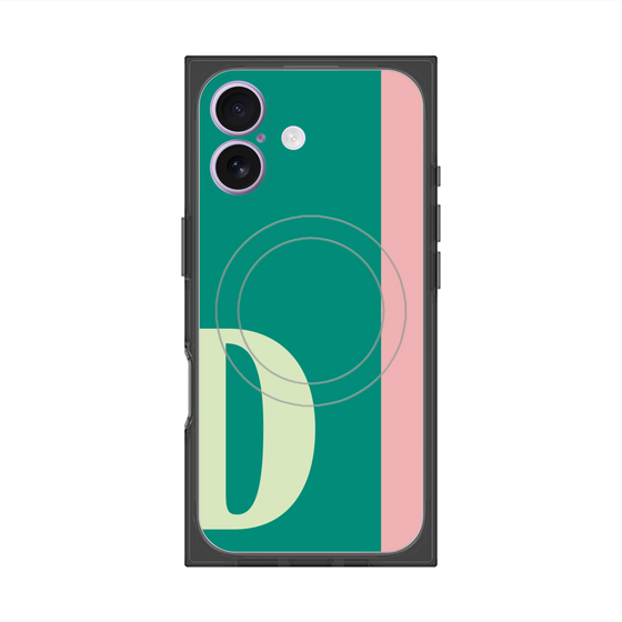 プレミアムスクエアケース with MagSafe［ オリジナル - initial color line - D green ］