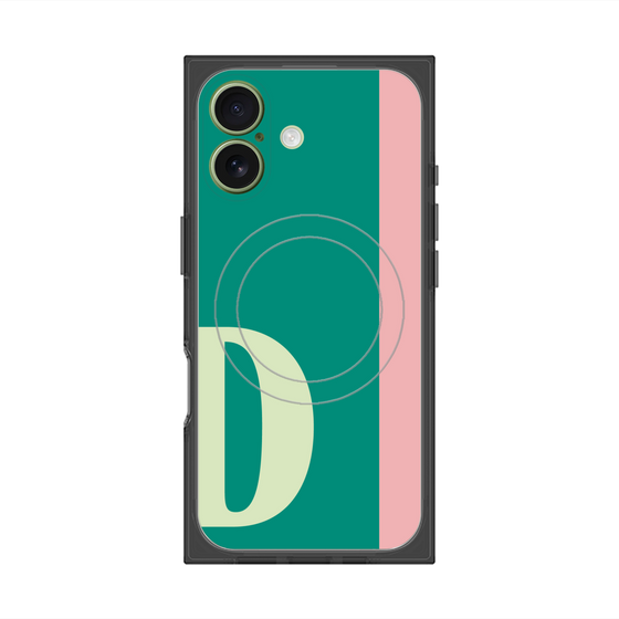 プレミアムスクエアケース with MagSafe［ オリジナル - initial color line - D green ］
