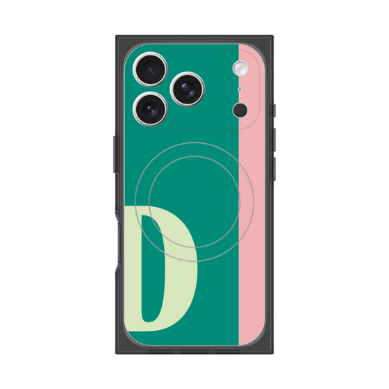 プレミアムスクエアケース with MagSafe［ オリジナル - initial color line - D green ］