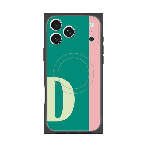 プレミアムスクエアケース with MagSafe［ オリジナル - initial color line - D green ］