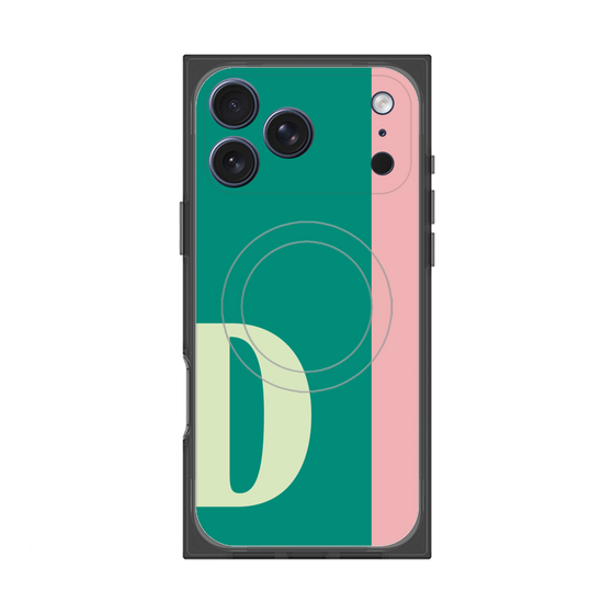 プレミアムスクエアケース with MagSafe［ オリジナル - initial color line - D green ］