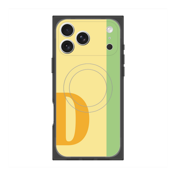 プレミアムスクエアケース with MagSafe［ オリジナル - initial color line - D yellow ］