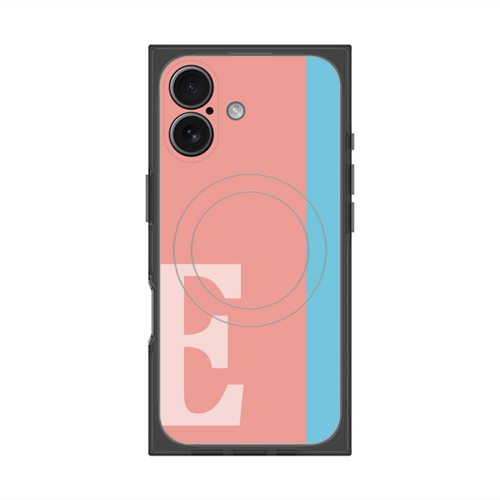 プレミアムスクエアケース with MagSafe［ オリジナル - initial color line - E pink ］
