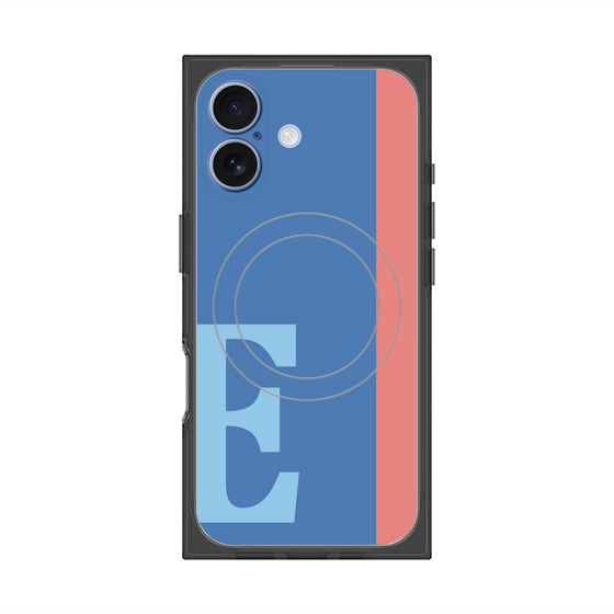 プレミアムスクエアケース with MagSafe［ オリジナル - initial color line - E blue ］