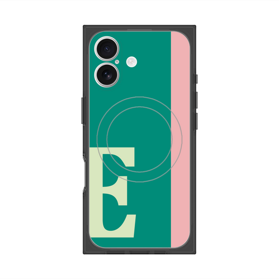 プレミアムスクエアケース with MagSafe［ オリジナル - initial color line - E green ］