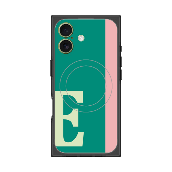 プレミアムスクエアケース with MagSafe［ オリジナル - initial color line - E green ］