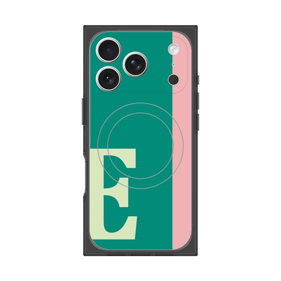 プレミアムスクエアケース with MagSafe［ オリジナル - initial color line - E green ］