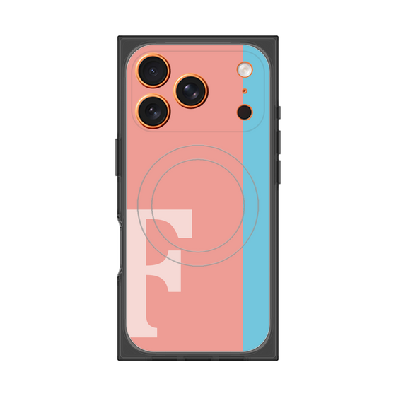 プレミアムスクエアケース with MagSafe［ オリジナル - initial color line - F pink ］