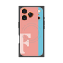プレミアムスクエアケース with MagSafe［ オリジナル - initial color line - F pink ］