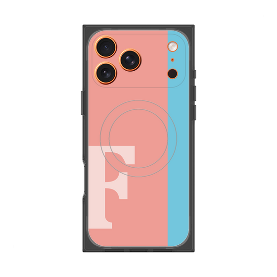 プレミアムスクエアケース with MagSafe［ オリジナル - initial color line - F pink ］