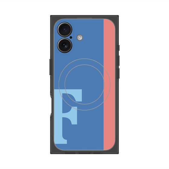 プレミアムスクエアケース with MagSafe［ オリジナル - initial color line - F blue ］