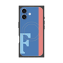 プレミアムスクエアケース with MagSafe［ オリジナル - initial color line - F blue ］