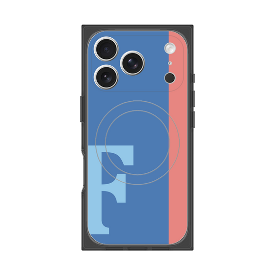 プレミアムスクエアケース with MagSafe［ オリジナル - initial color line - F blue ］