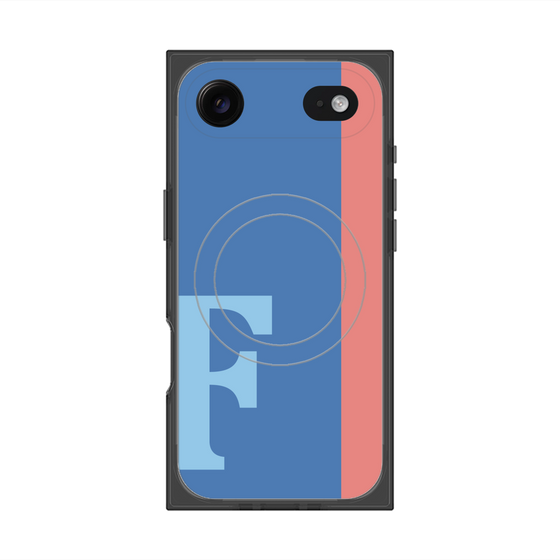 プレミアムスクエアケース with MagSafe［ オリジナル - initial color line - F blue ］