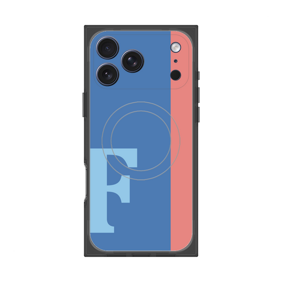 プレミアムスクエアケース with MagSafe［ オリジナル - initial color line - F blue ］