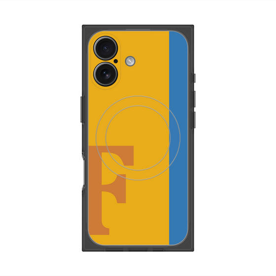プレミアムスクエアケース with MagSafe［ オリジナル - initial color line - F orange ］