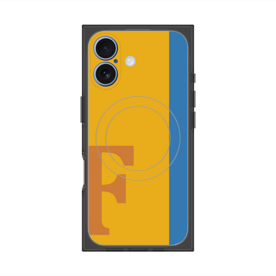 プレミアムスクエアケース with MagSafe［ オリジナル - initial color line - F orange ］