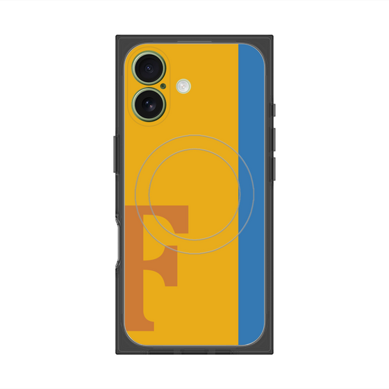 プレミアムスクエアケース with MagSafe［ オリジナル - initial color line - F orange ］