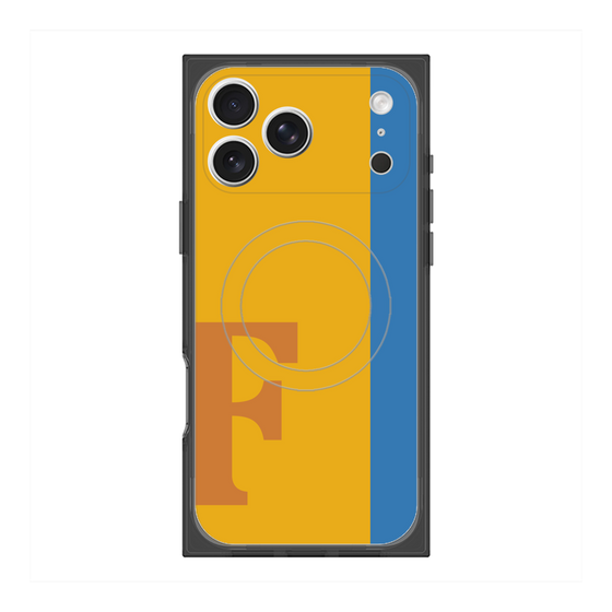 プレミアムスクエアケース with MagSafe［ オリジナル - initial color line - F orange ］