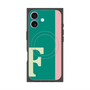 プレミアムスクエアケース with MagSafe［ オリジナル - initial color line - F green ］