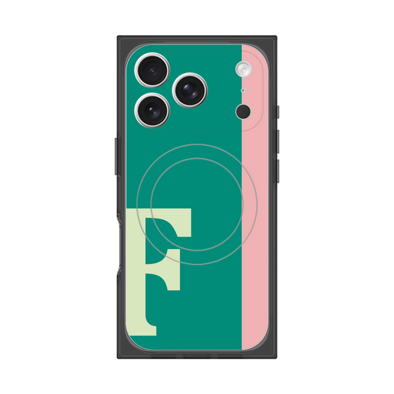 プレミアムスクエアケース with MagSafe［ オリジナル - initial color line - F green ］