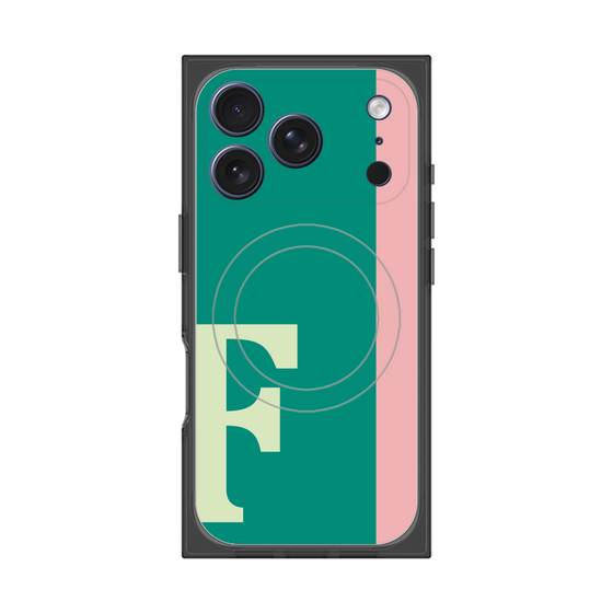 プレミアムスクエアケース with MagSafe［ オリジナル - initial color line - F green ］