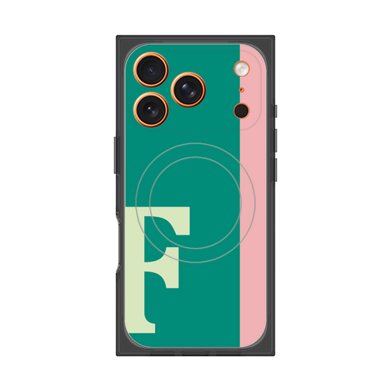 プレミアムスクエアケース with MagSafe［ オリジナル - initial color line - F green ］