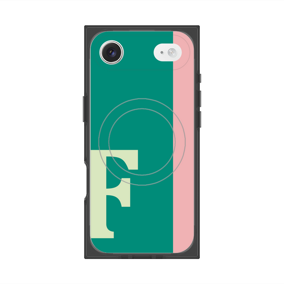プレミアムスクエアケース with MagSafe［ オリジナル - initial color line - F green ］
